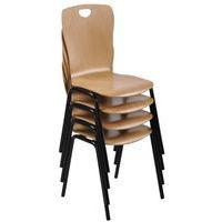 Lot de 6 chaises Narval piètement noir coque hêtre - Image principale