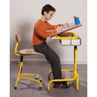 Chaise hauteur réglable Hergon pour le primaire - Piètement jaune thumbnail image 4
