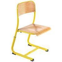 Chaise Atlas réglable appui sur table, dossier simple galbe, Jaune - Image principale