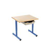 Table régl. Chloé rect. pied dégag. latéral, plateau hêtre - Mobidecor thumbnail image 2