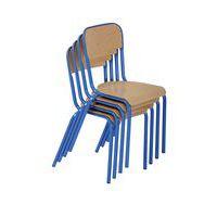 Chaise scolaire Atlas 4 pieds dossier encastré - T3 - coloris bleu - Image 3