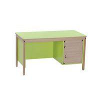 Chaire de professeur Lili avec un caisson et un tiroir, coloris vert - Image principale