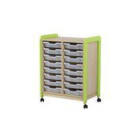 Meuble sur roulettes 2 colonnes 24 casiers Lili hauteur 137 cm coloris vert thumbnail image 2