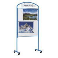 Présentoir cadre métal panneau tôle laquée sur roulettes coloris orange RAL 2004 - Image 3