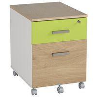 Pack bureau droit Linéo Chêne + caisson mobile Simmob thumbnail image 6