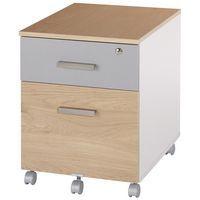 Pack bureau droit Linéo Chêne + caisson mobile Simmob - Image 3