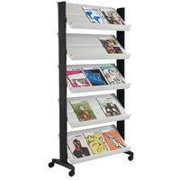 Présentoir mobile Eco triple face coloris anthracite/gris - Image principale