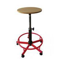 Tabouret assise bois réglable manuellement avec repose-pieds
