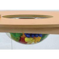 Table Lili ronde, plateau hêtre avec bac, piétement bois couleur thumbnail image 2