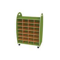 Range-chaussures Emma double entrée - Coloris Anis/Orange - Image principale