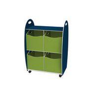 Meuble Emma hauteur 88 cm - 4 tiroirs - Coloris Bleu/Anis - Image principale