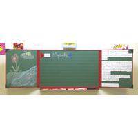 Tableau triptyque pour enfants émaillé mixte cadre rouge - Image principale