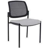 Lot de 2 chaises visiteurs Ritz dossier résille noire assise gris clair - Image principale