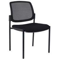 Lot de 2 chaises visiteurs Ritz dossier résille noire assise noire - Image principale