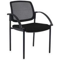 Lot de 2 fauteuils visiteurs Ritz dossier résille assise noire - Image principale