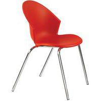 Lot de 2 fauteuils Smile piètement chromé coque coloris rouge - Image principale