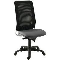 Chaise de bureau Diaz contact synchrone piètement noir assise coloris gris - Image principale