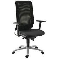 Fauteuil de bureau Diaz contact synchrone piètement alu assise coloris noir - Image principale