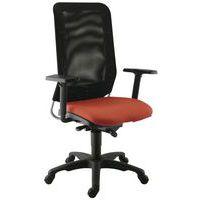 Fauteuil de bureau Diaz contact synchrone piètement noir assise coloris Corail - Image principale