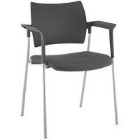 Fauteuil visiteur Tendance dossier polypropylène noir piètement Alu - Image 5