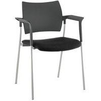 Fauteuil visiteur Tendance dossier polypropylène noir piètement Alu thumbnail image 3