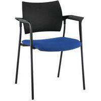 Fauteuil visiteur Tendance piètement noir coloris bleu - Image principale