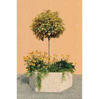Jardinière Byblos hexagonale 150 x 112 x 55 cm beige - ciment blanc - Image principale