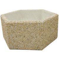 Jardinière Byblos hexagonale 150 x 112 x 55 cm beige - ciment blanc - Image 2