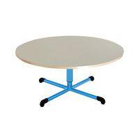 Table réglable Chloé forme ronde plateau beige - Mobidecor