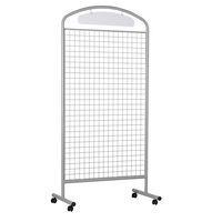 Présentoir grille treillis cadre métal sur roulettes - Image principale