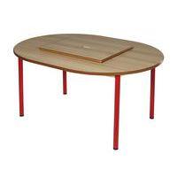 Table fixe Chloé plateau avec bac hêtre 4 pieds ovale - Mobidecor thumbnail image 2