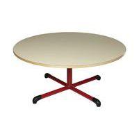 Table Chloé ronde, plateau beige pied central - Mobidecor