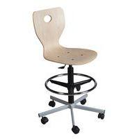 Chaise dessinateur Fidji piétement métallique coque bois - Image 2