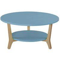 Table basse Zélos Ø 80 cm 2 plateaux hêtre/bleu - Image principale