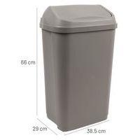 Poubelle à couvercle basculant 50L - Gris - Image 2