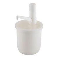 Pot à sauce avec pompe en polypropylène blanc - Image principale