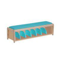 Banc d'accueil Lili avec casiers assise bois