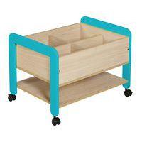 Bac à albums haut Lili piètement coloris bleu turquoise - Image principale