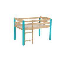 Lit gain de place Lili 120 x  60 cm piètement bleu turquoise - Image principale