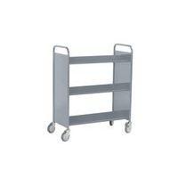 Chariot à livres double face, 6 tablettes inclinées