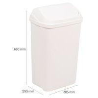 Poubelle à couvercle basculant - 50L - Blanc - Probbax - Image 4