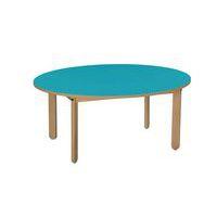 Table Lili ovale, plateau couleur, piétement bois hêtre - Image principale