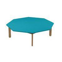 Table Lili octogonale, plateau couleur, piétement bois hêtre - Image principale