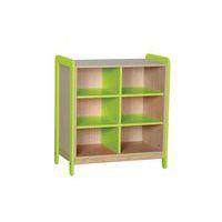 Meuble 2 colonnes 8 niches Lili hauteur 137 cm coloris vert thumbnail image 2