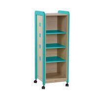 Meuble Lili 1 colonne 4 niches avec roulettes hauteur 137 cm coloris turquoise - Image principale