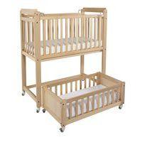 Lit crèche DUO 2 niveaux, lit haut fixe, lit bas mobile - Image principale