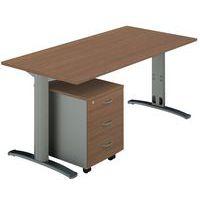 Pack bureau droit + caisson mobile 3 Tiroirs Dalia thumbnail image 2