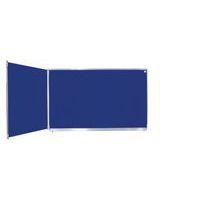 Tableau dyptique émaillé bleu cadre alu strié naturel - Manutan Expert - Image principale