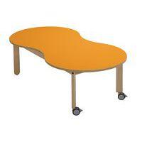 Table Lili avec roulettes piétement hêtre plateau cacahuète thumbnail image