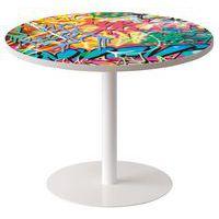 Guéridon bas Easy Office pied métal Ø 80 cm plateau coloris décor Freestyle - Image principale